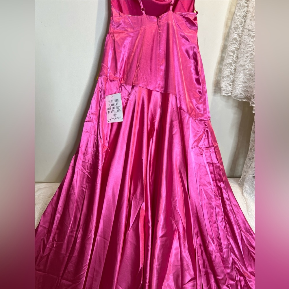 Free People Bronx & Banco Leo High Slit Belted Maxi Gown Dress - Picture 6 of 7